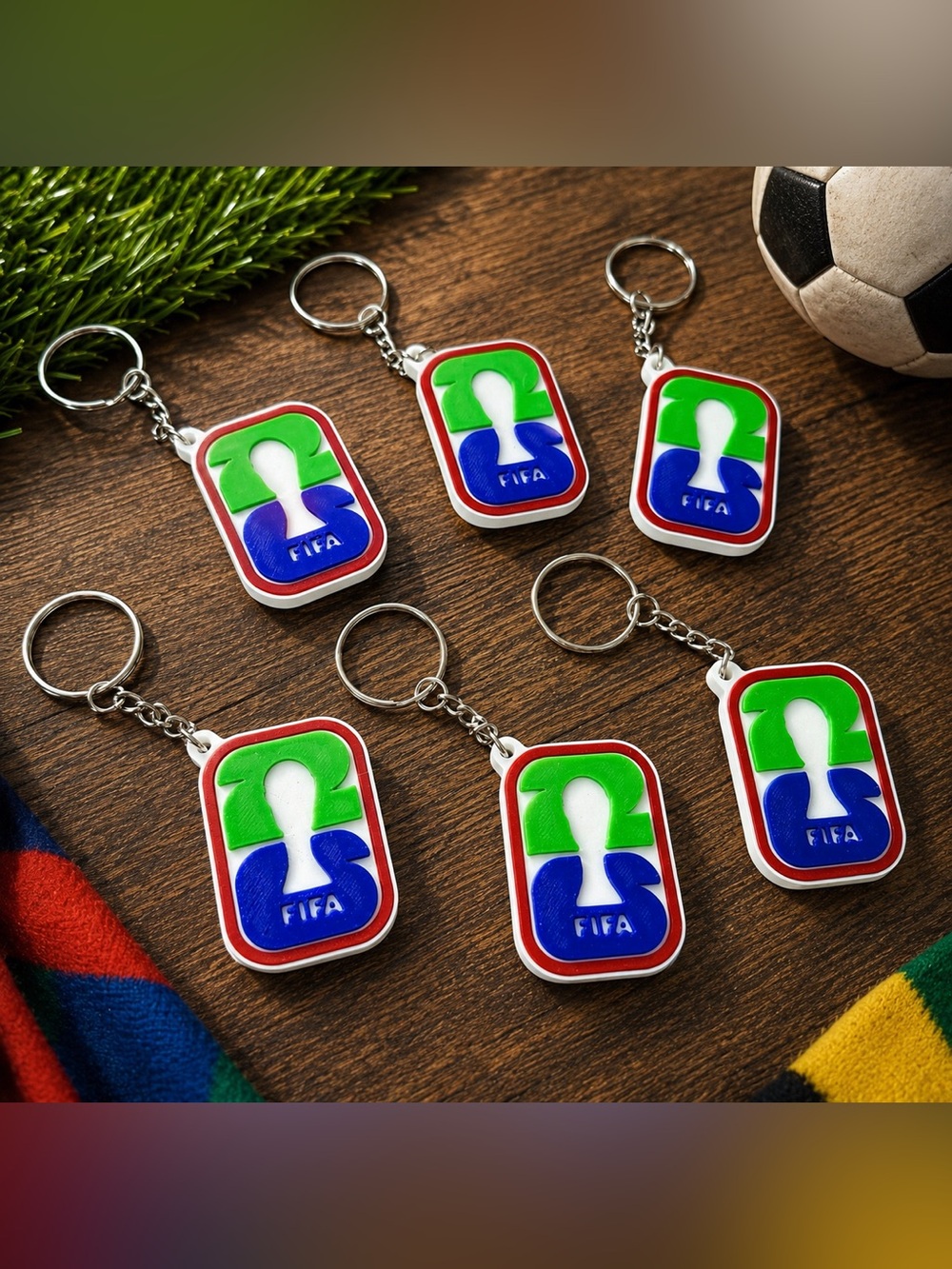 3D Printed FIFA World Cup Keychains • Pack of 6